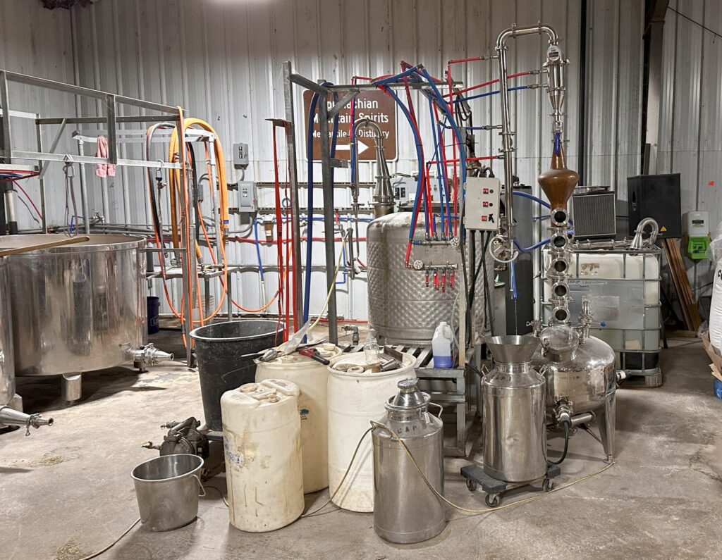 stills in a distillery production room