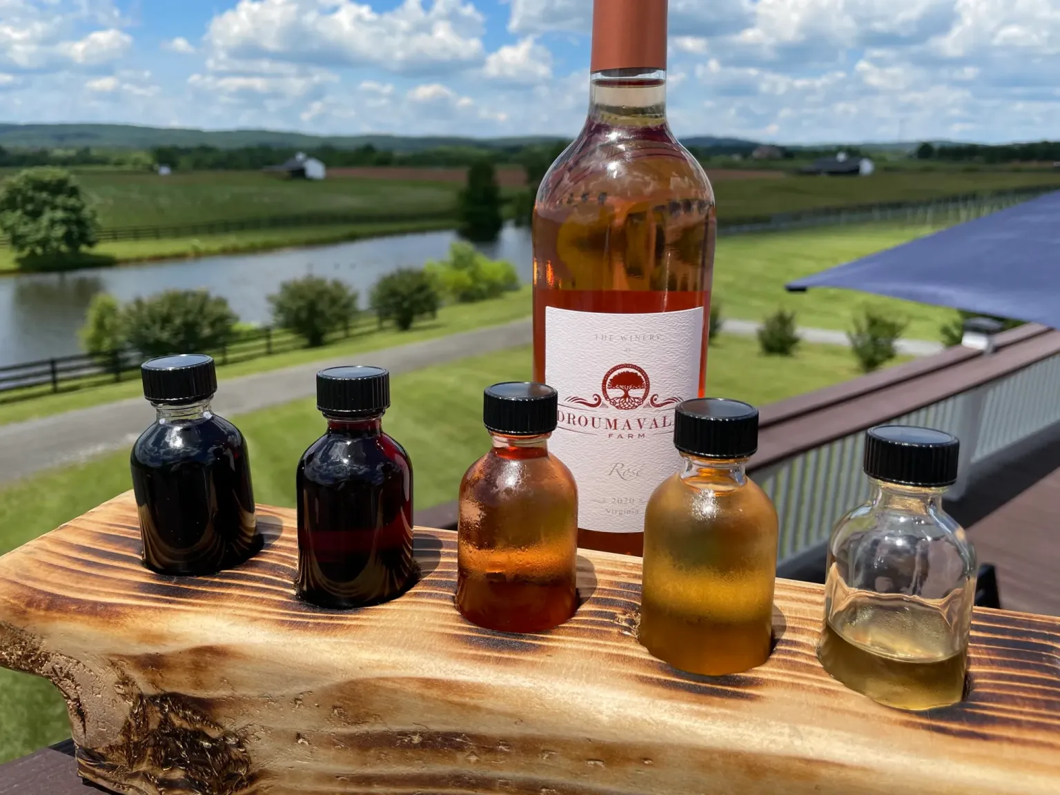Wine with land in the background
