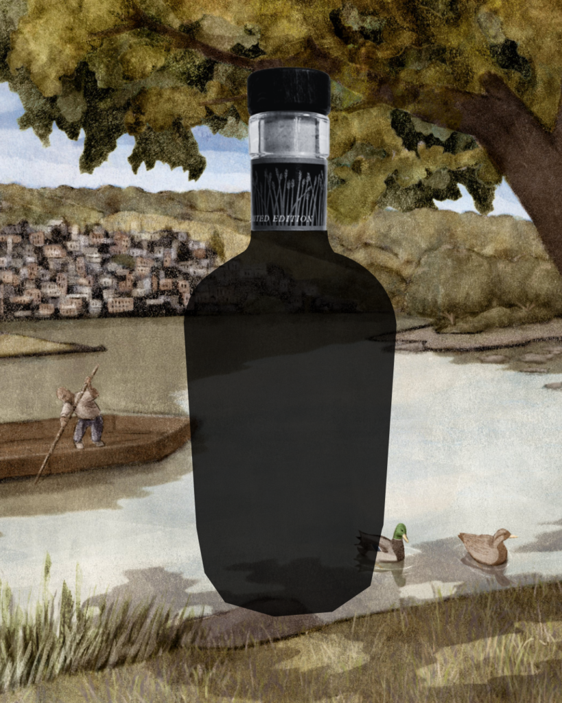 Shadow of Whiskey Bottle