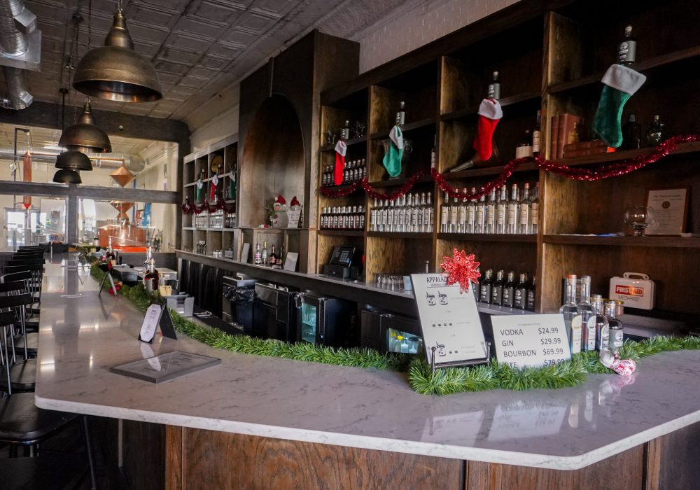 tasting room at Appalachian Heritage Distillery