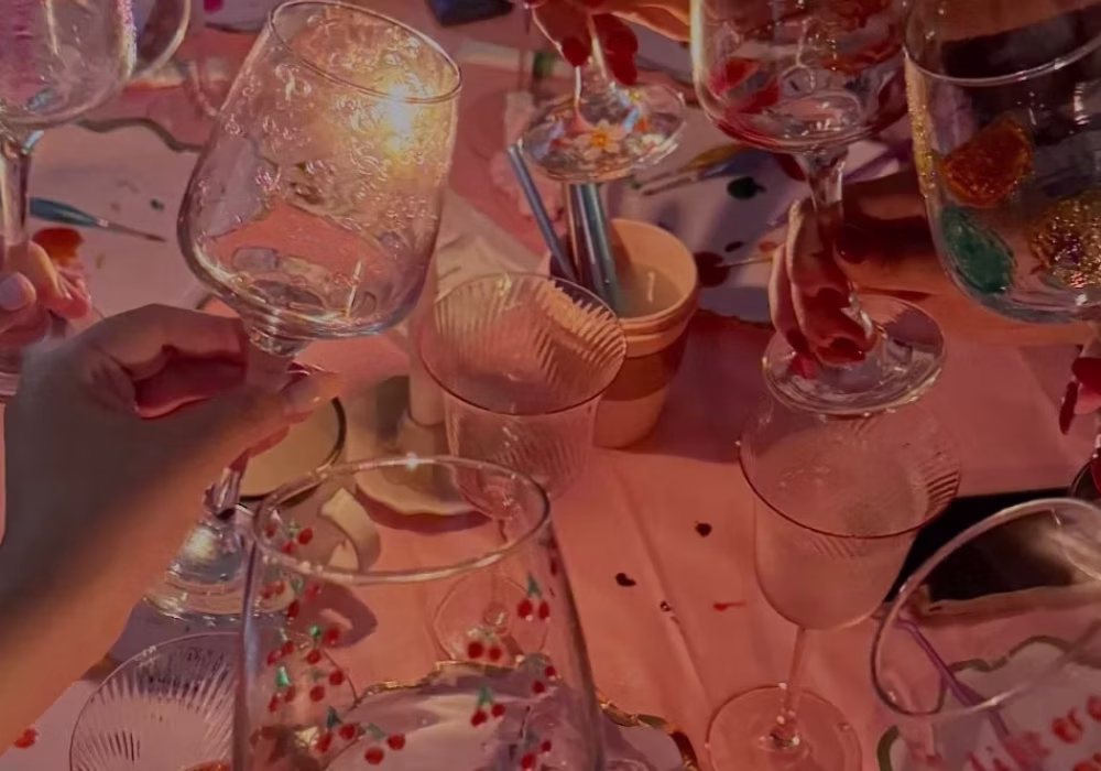 Galentine's Wine Glass Painting & Charm Making Craft