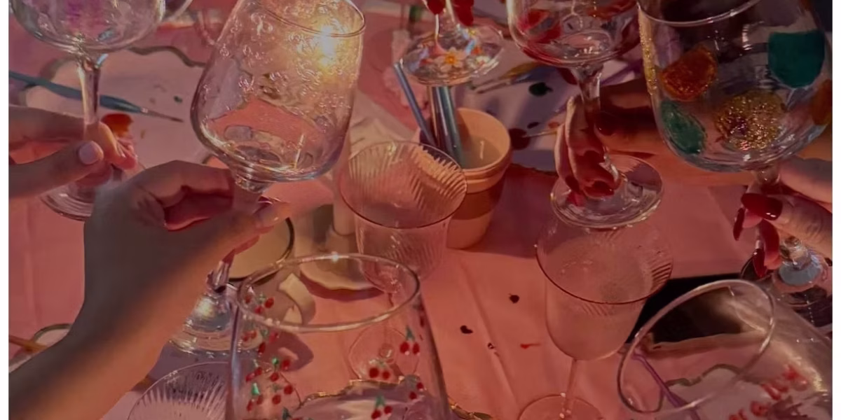 Galentine's Wine Glass Painting & Charm Making Craft