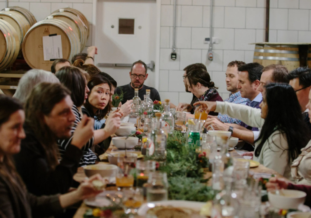 dinner at the distillery